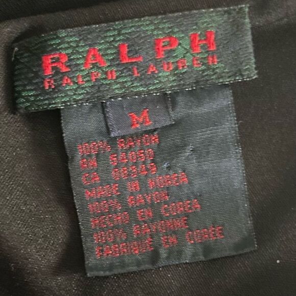 Ralph Lauren Womens Classic Black V-Neck Sleeveless Dress 100% Rayon Size Medium - Picture 4 of 8